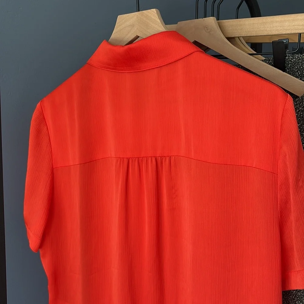 DVF Diane von Furstenberg Kassie Spicy Orange shirtdress dress 10 - Picture 4 of 9